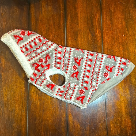 Holiday Fleece Lined Dog Sweater with Hood - Picture 2 of 12